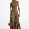 Vestido sem mangas em georgette franzido | Michael Kors [PT]