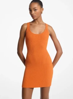 Vestido sem mangas em viscose elástica canelada | Michael Kors [PT]