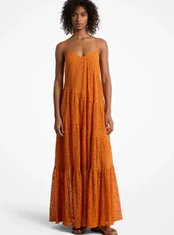 Vestido slip em camadas em renda floral | Michael Kors [PT]