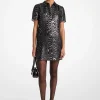 Vestido t-shirt em mistura de seda moiré metalizado | Michael Kors [PT]