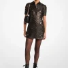 Vestido t-shirt em mistura de seda moiré metalizado | Michael Kors [PT]